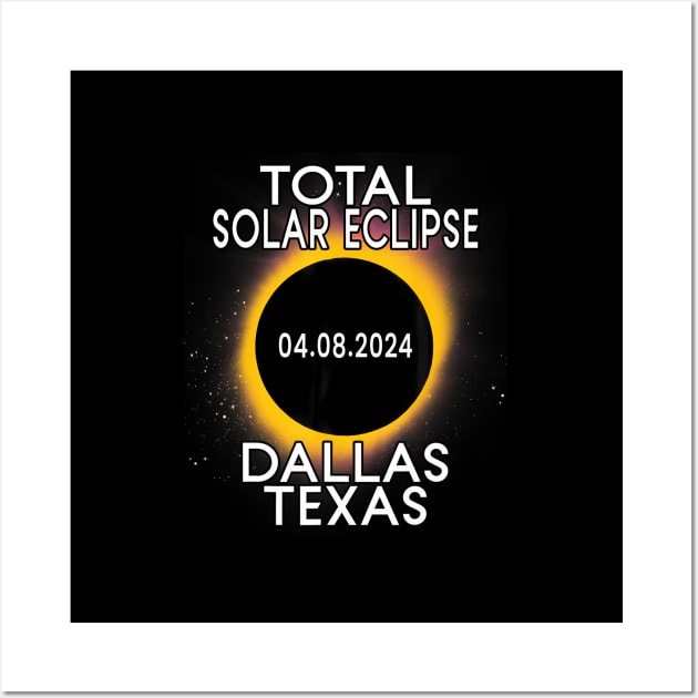 Dallas Texas Path Of Totality Total Solar Eclipse 2024 Wall Art by klei-nhanss